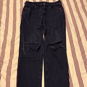 American Eagle Outfitters Black Distressed Boyfriend Jeans